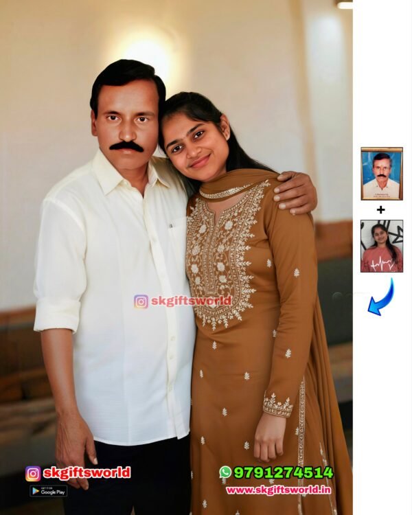 Dad & Daughter Realistic Art Frame