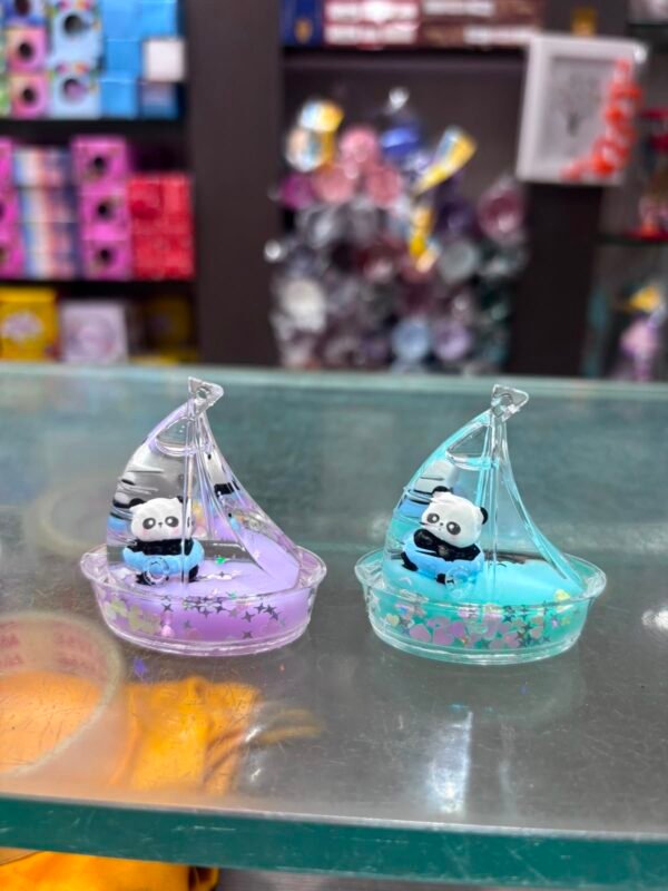 Cute Panda Boat Mini Showpiece