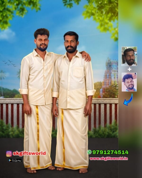 Brothers join frame with Ai video