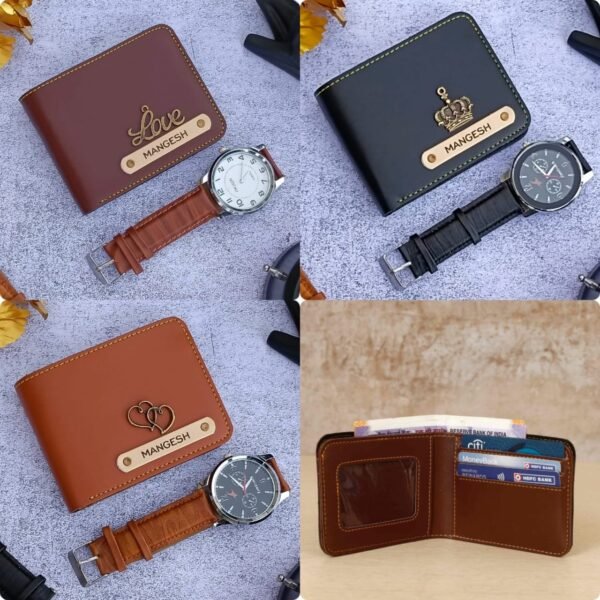 Mens Wallet + Watch Combo